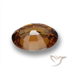 Circón Naranja terroso natural de 1.66 ct, Ovalada, VVS-VS