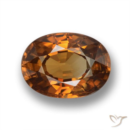 1.99ct Natural Naranja oscuro medio Circón, Ovalada, VVS-VS