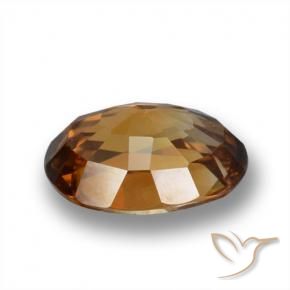 Circón Naranja oscuro medio natural de 1.99 ct, Ovalada, VVS-VS