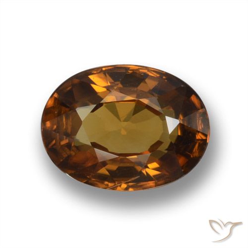 1.87ct Natural Naranja terroso Circón, Ovalada, VVS-VS
