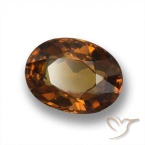 Circón Naranja terroso natural de 1.87 ct, Ovalada, VVS-VS