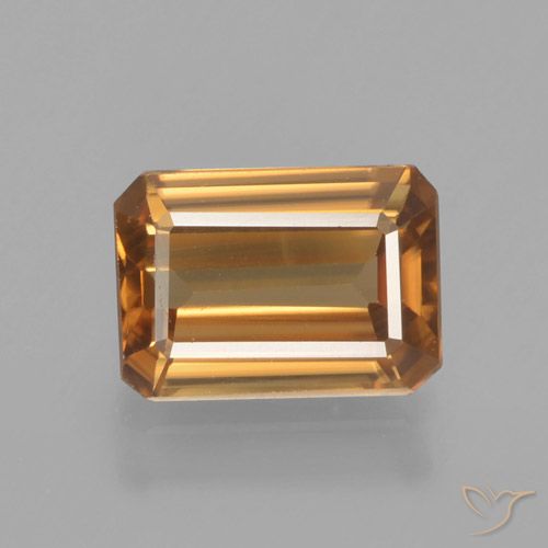 1.35ct Natural Naranja oscuro Circón, corte esmeralda, VVS