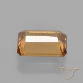 Circón Naranja oscuro natural de 1.35 ct, Corte Octágono / Esmeralda, VVS