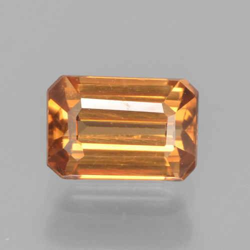 Circón naranja natural de 1,05 ct, corte esmeralda, VVS