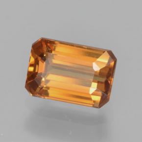 Circón naranja natural de 1,05 ct, corte esmeralda, VVS