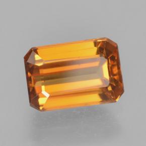 Circón naranja natural de 1,66 ct, corte esmeralda, VVS