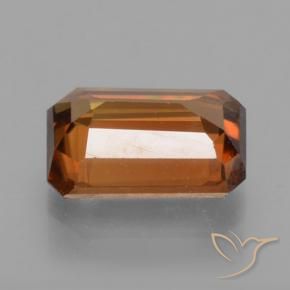 Circón Naranja oscuro natural de 1.53 ct, Corte Octágono / Esmeralda, VVS