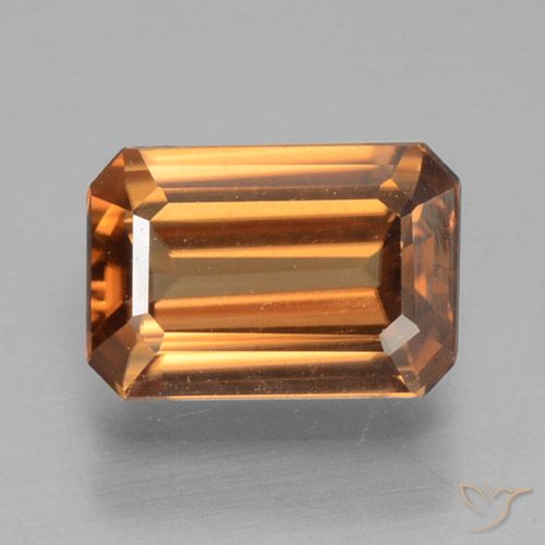 1.19ct Natural Naranja medio Circón, corte esmeralda, VVS