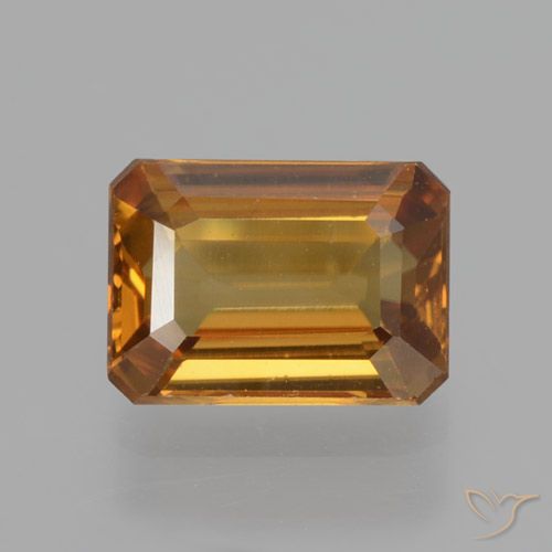 1.38ct Natural Marrón naranja Circón, corte esmeralda, VVS