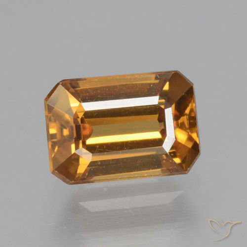 1.55ct Natural Marrón naranja Circón, corte esmeralda, VVS-VS