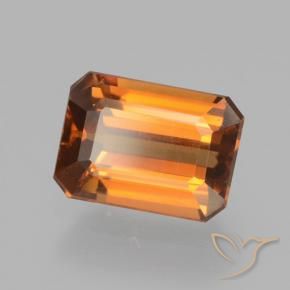 Circón Naranja terroso natural de 1.64 ct, Corte Octágono / Esmeralda, VVS-VS