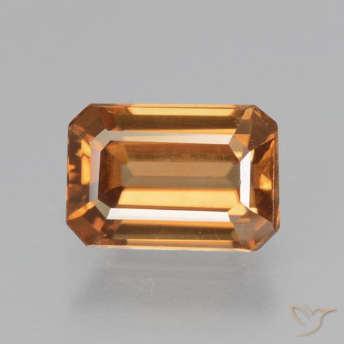 1.36ct Natural Marrón naranja Circón, corte esmeralda, VVS