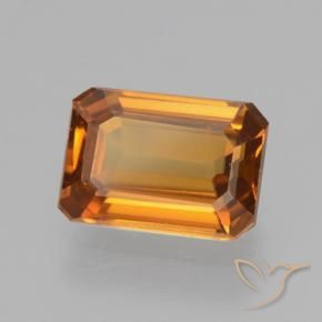 Circón Naranja terroso natural de 1.41 ct, Corte Octágono / Esmeralda, VVS