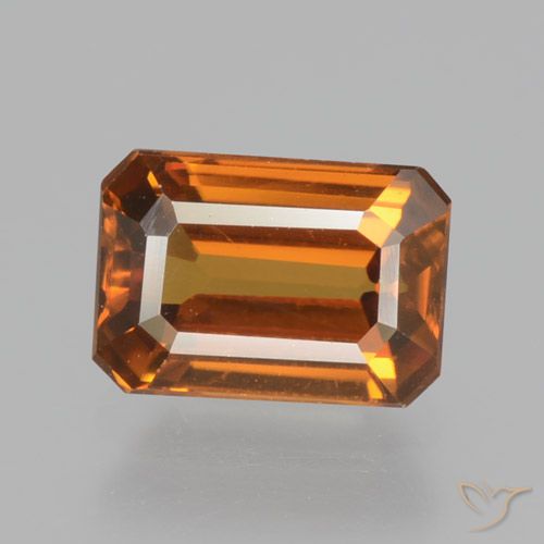 1.64ct Natural Naranja marrón Circón, corte esmeralda, VVS