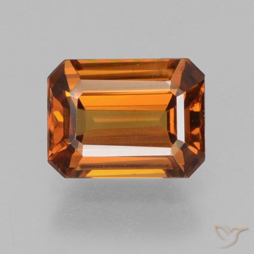 1.61ct Natural Naranja medio Circón, corte esmeralda, VVS