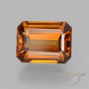 Circón Naranja medio natural de 1.61 ct, Corte Octágono / Esmeralda, VVS
