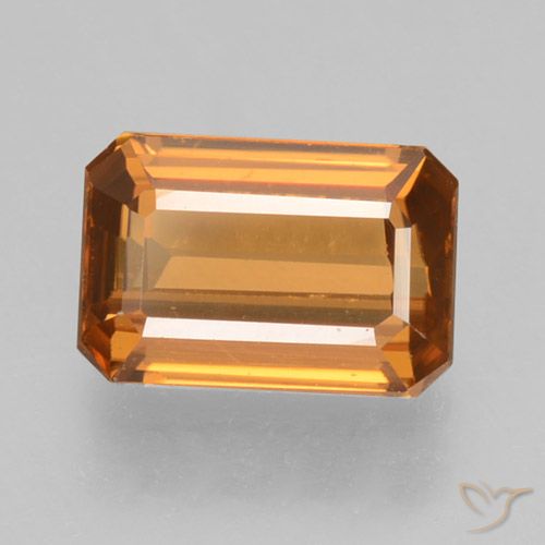 1.26ct Natural Naranja medio Circón, corte esmeralda, VVS