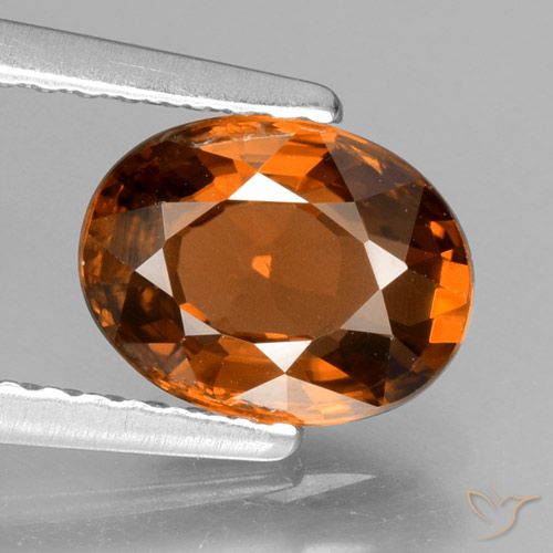 1.85ct Natural Naranja oscuro Circón, Ovalada, VVS