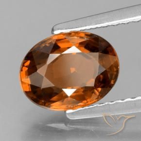 Circón Naranja oscuro natural de 1.85 ct, Ovalada, VVS