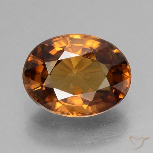1.85ct Natural Naranja oscuro Circón, Ovalada, VVS