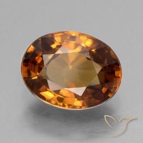 Circón Naranja oscuro natural de 1.85 ct, Ovalada, VVS