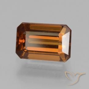 Circón Naranja oscuro medio natural de 1.56 ct, Corte Octágono / Esmeralda, VVS