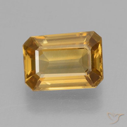 1.38ct Natural Naranja medio Circón, corte esmeralda, VVS