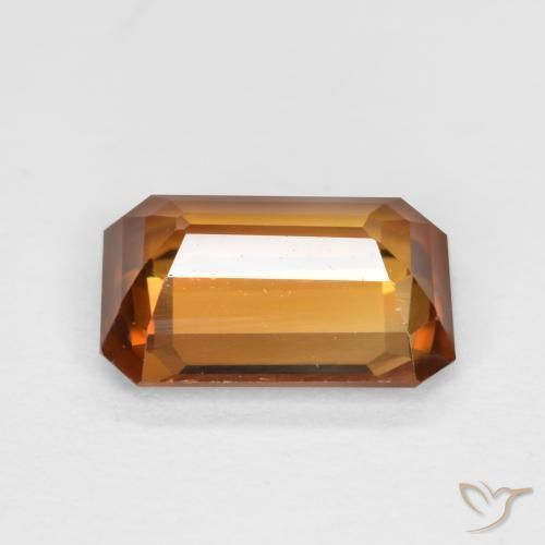 Circón Naranja oscuro natural de 1.27 ct, Corte Octágono / Esmeralda, VVS-VS