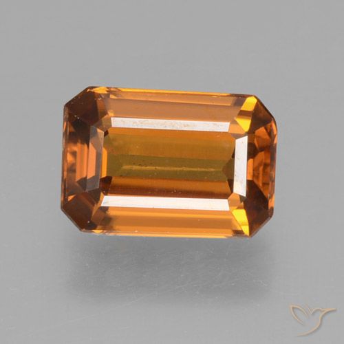 1.32ct Natural Naranja marrón Circón, corte esmeralda, VVS