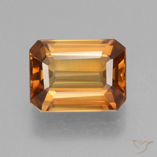 1.45ct Natural Naranja terroso Circón, corte esmeralda, VVS
