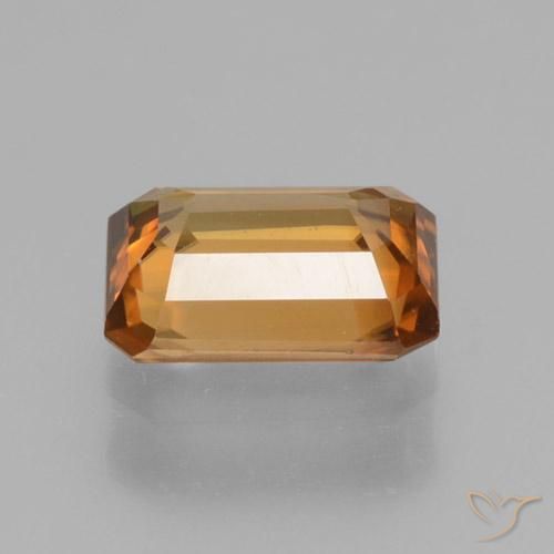 Circón Naranja terroso natural de 1.45 ct, Corte Octágono / Esmeralda, VVS