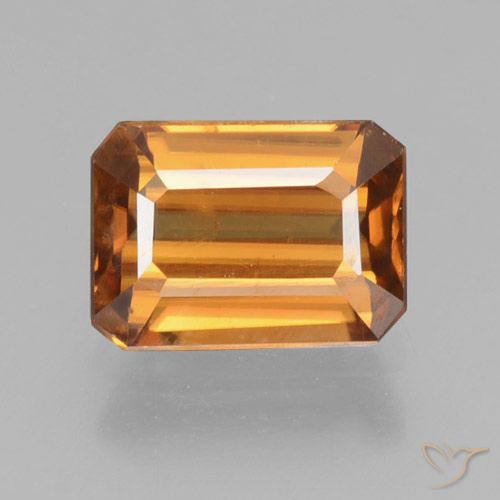 1.67ct Natural Naranja oscuro Circón, corte esmeralda, VVS
