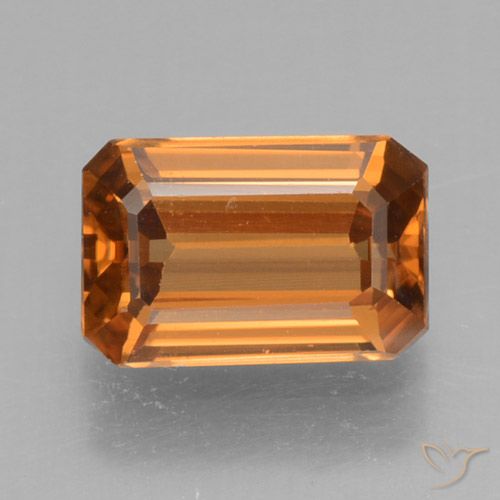 1.22ct Natural Naranja marrón Circón, corte esmeralda, VVS-VS