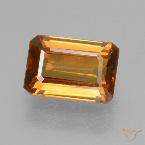 1.35ct Natural Marrón naranja Circón, corte esmeralda, VVS