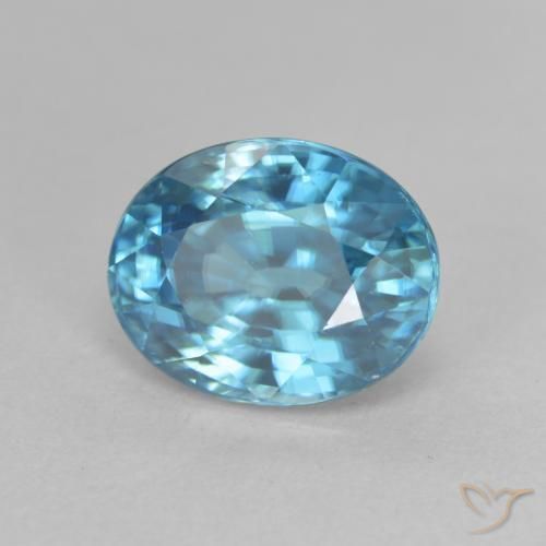 Circón Azul yale natural de 3.40 ct, Ovalada, VVS