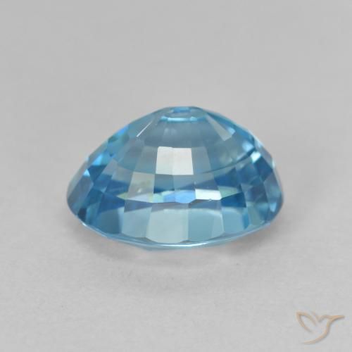 Circón Azul yale natural de 3.40 ct, Ovalada, VVS