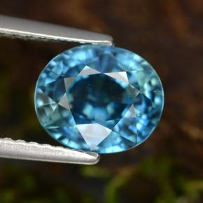 Circón azul natural de 3,43 ct, corte óvalo, VVS