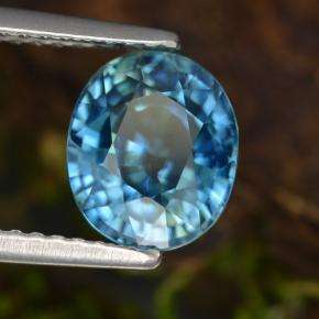 Circón azul natural de 3,43 ct, corte óvalo, VVS