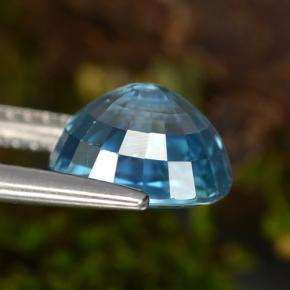 Circón azul natural de 3,43 ct, corte óvalo, VVS