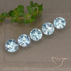 Gemas de Circón Azul natural de 2.35 ct, Redondo, VVS-VS