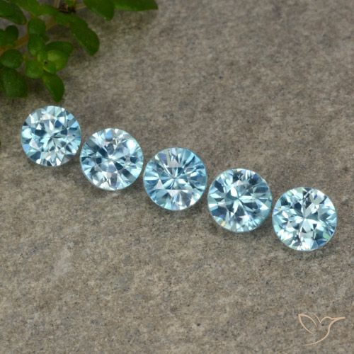 2.41ctw Natural Azul claro Circón, Redondo, VVS-VS