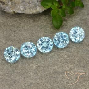 Gemas de Circón Celeste natural de 2.51 ct, Redondo, VVS-VS