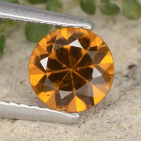 Circón naranja natural de 1,45 ct, corte redondo, VVS-VS