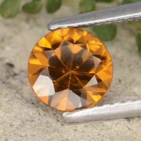 Circón naranja natural de 1,45 ct, corte redondo, VVS-VS