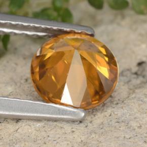 Circón naranja natural de 1,45 ct, corte redondo, VVS-VS