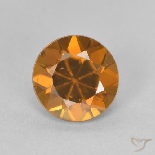 1.65ct Natural Naranja medio Circón, Redondo, VVS-VS