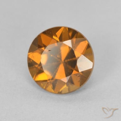 Circón Naranja medio natural de 1.65 ct, Redondo, VVS-VS