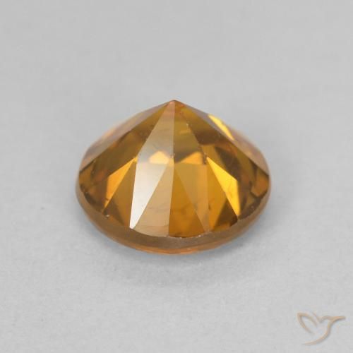 Circón Naranja medio natural de 1.65 ct, Redondo, VVS-VS