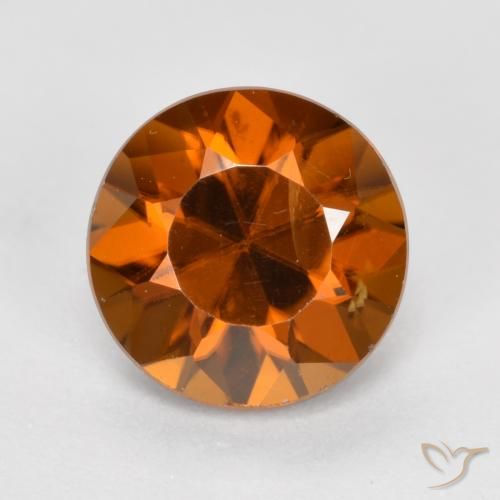 1.65ct Natural Naranja rojizo Circón, Redondo, VVS-VS