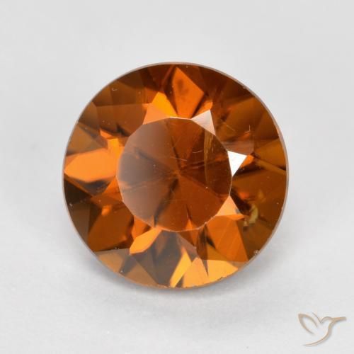 Circón Naranja rojizo natural de 1.65 ct, Redondo, VVS-VS